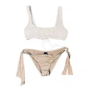 RVCA white corset bikini top